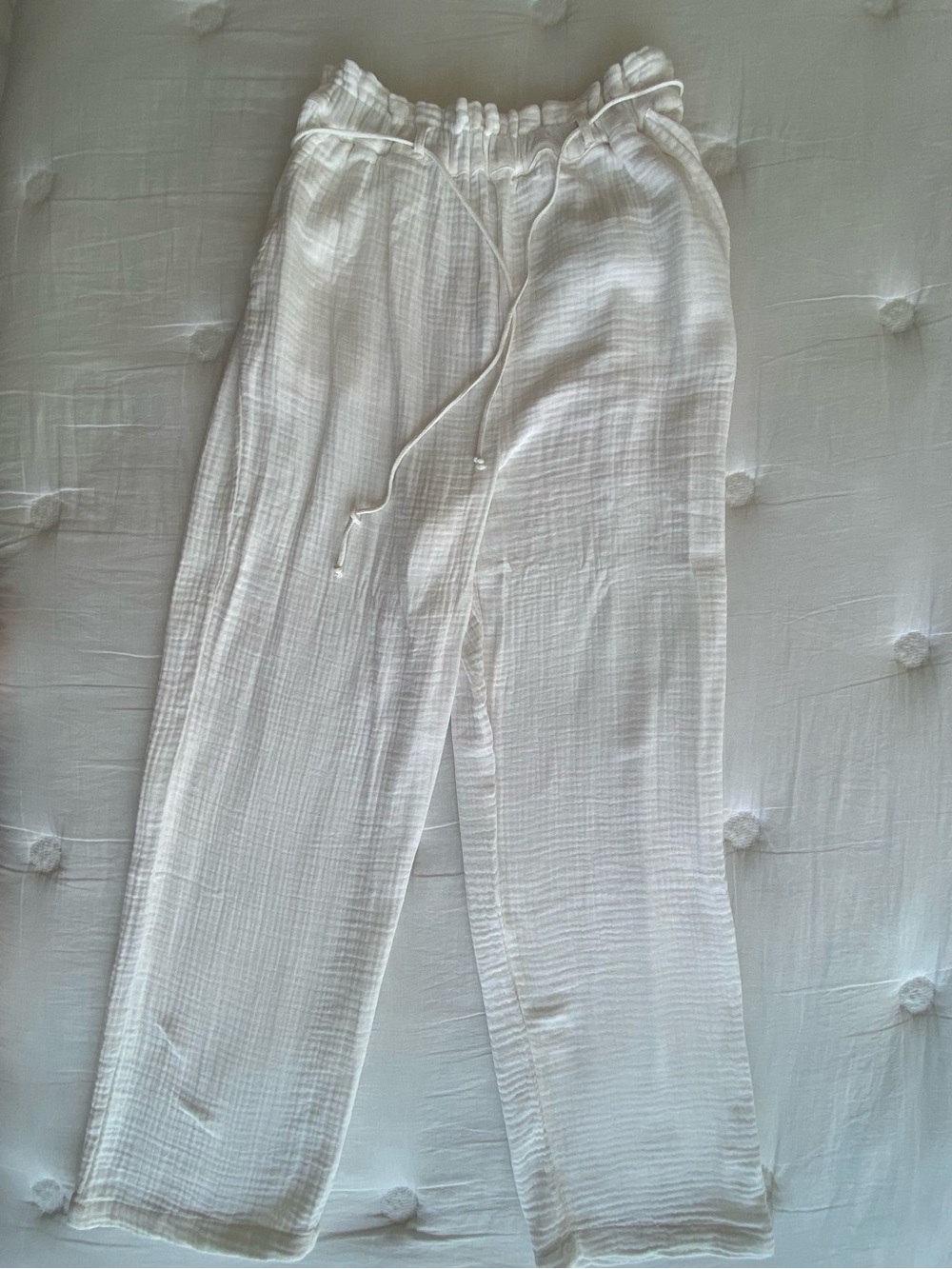 Billabong White Gauze Drawstring Pants